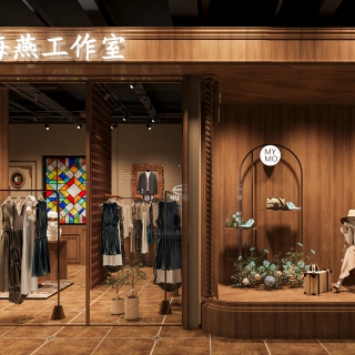 复古服装店橱窗