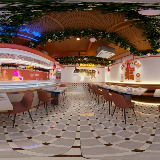 现代火锅店二楼全景1