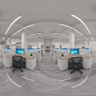 现代办公室公共区全景