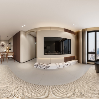 现代中古客餐厅-全景