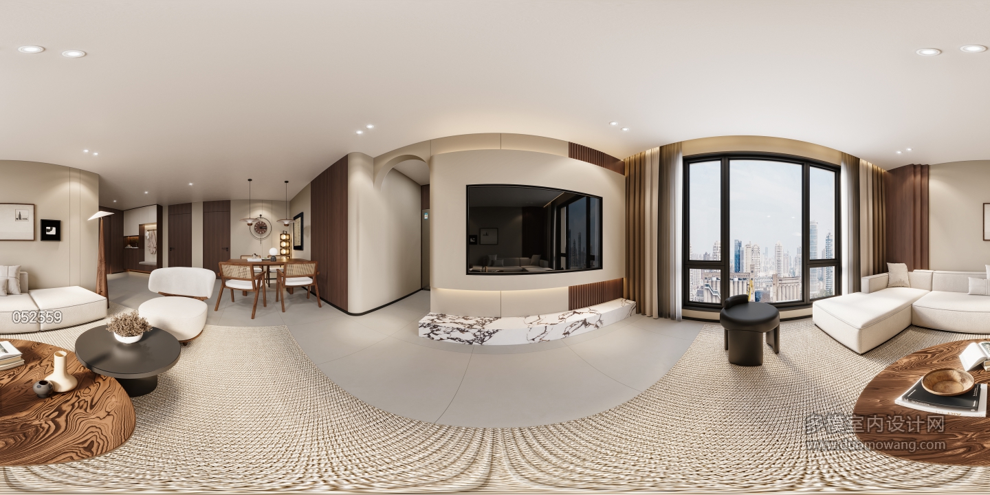 现代中古客餐厅-全景