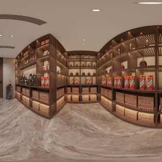5二层新中式藏酒区全景
