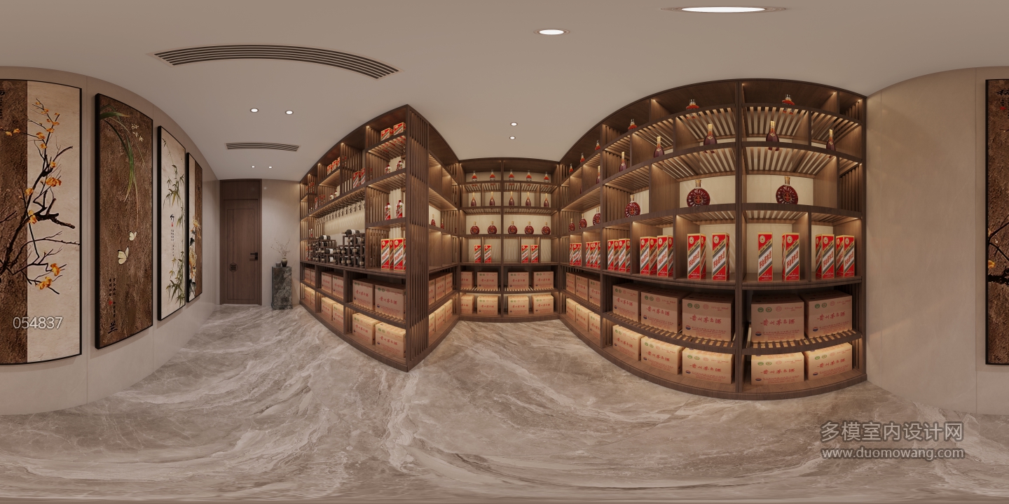 5二层新中式藏酒区全景