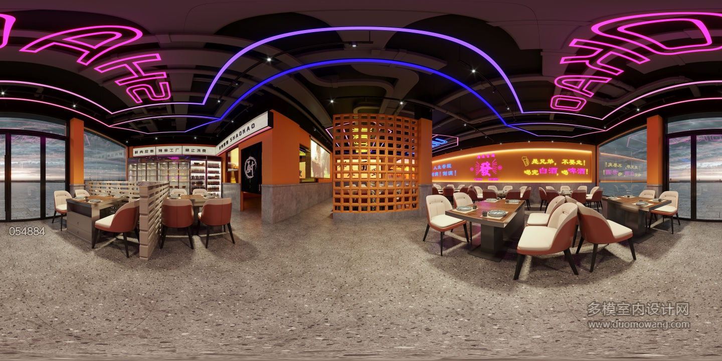 现代烧烤店全景
