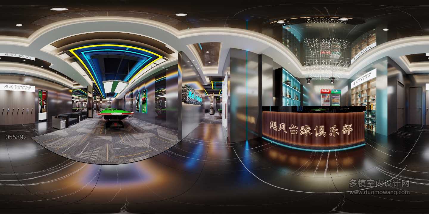 现代台球室全景