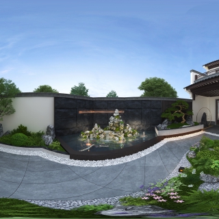 新中式别墅庭院