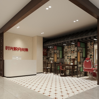 现代社区一楼万福驿站特写