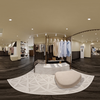 新中式服装店换衣区