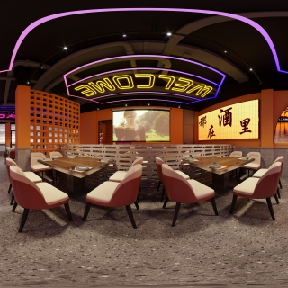 现代烧烤店全景图