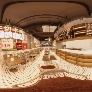 现代客餐厅全景