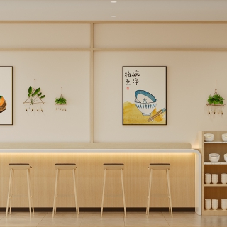 原木风用餐区
