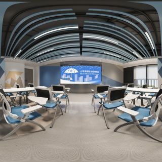 现代办公楼PSA早会会议室全景