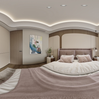 现代意式三层女孩房全景