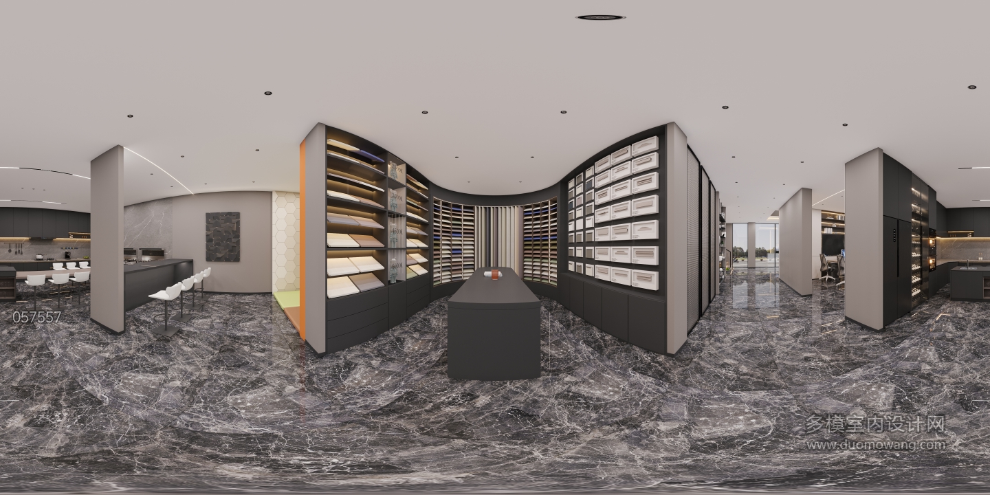 现代色卡展示区全景
