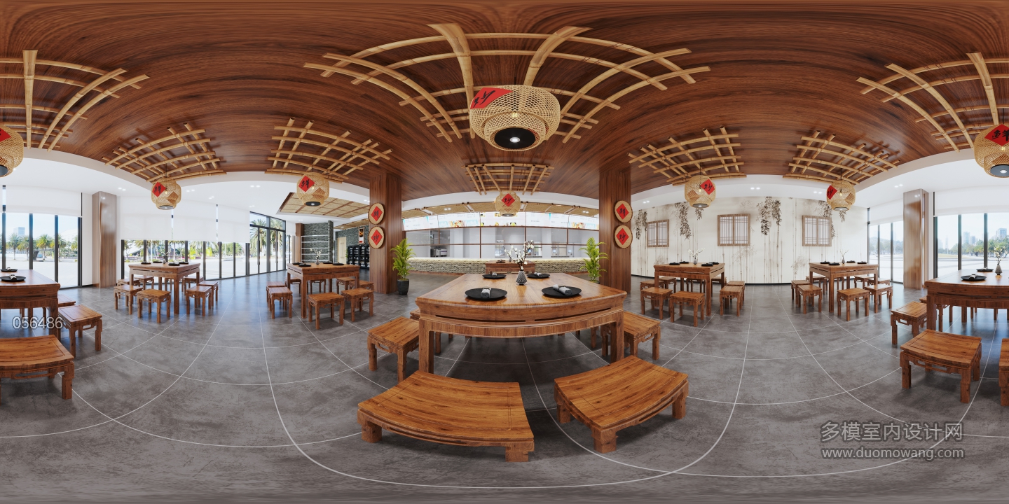 现代社区一楼餐厅全景