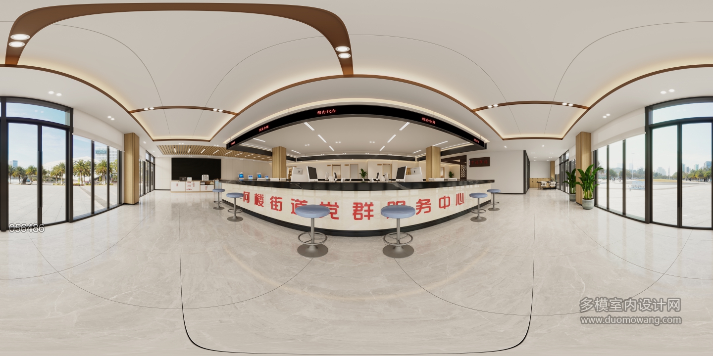 现代社区一楼业务办理区全景1