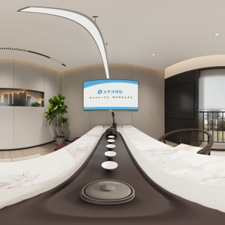 现代办公楼VIP洽谈室全景