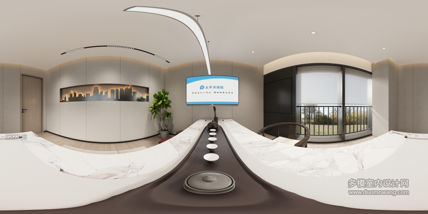 现代办公楼VIP洽谈室全景