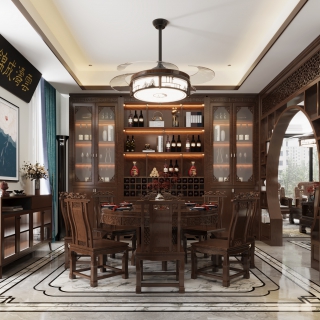 新中式一层餐厅