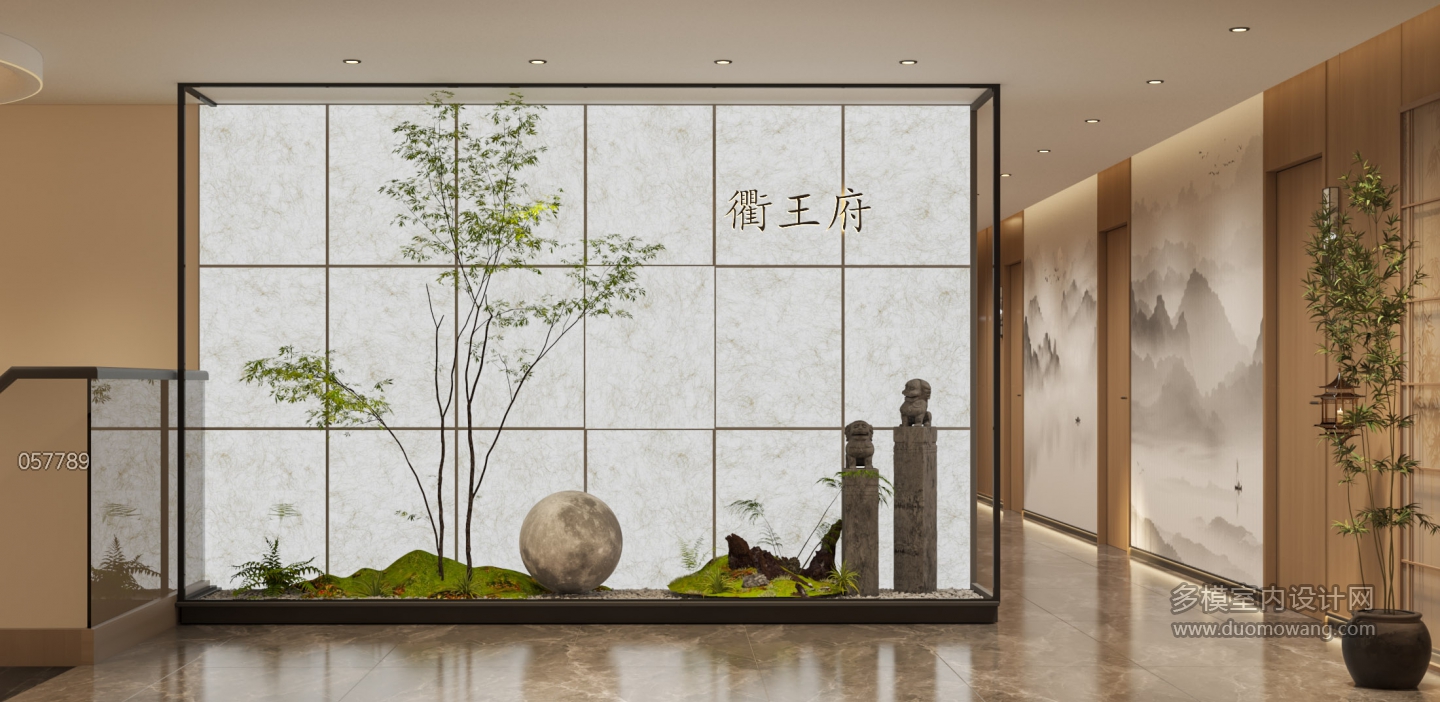 新中式饭店过道单张