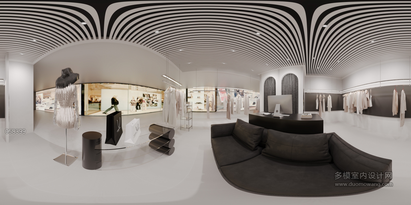 现代服装店全景