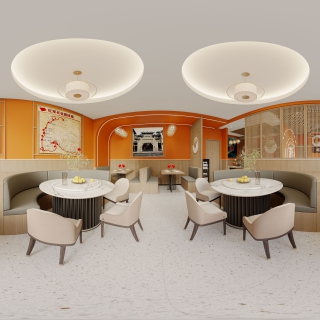 新中式用餐区全景