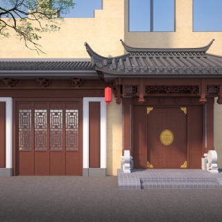 古建门头透视